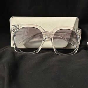 Michael Kors Women's Sunglasses with Crystal Accents - Clear and Silver